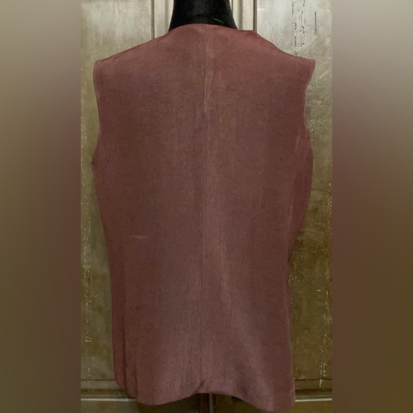 Christie of CA rayon brown sleeveless button down or vest. Size 14. NWT - Picture 3 of 10